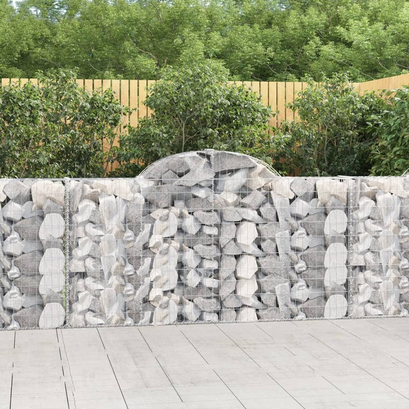 Arched Gabion Baskets 2 pcs 200x30x100/120 cm Galvanised Iron