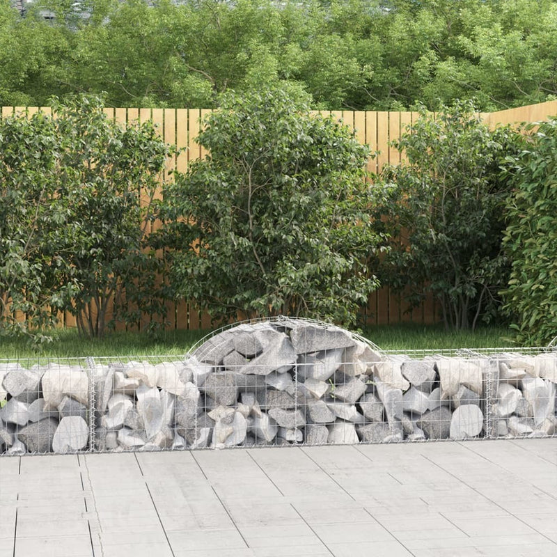 Arched Gabion Baskets 7 pcs 200x50x40/60 cm Galvanised Iron