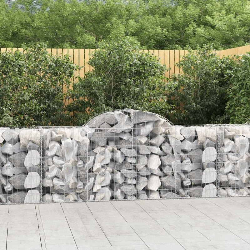 Arched Gabion Baskets 12 pcs 200x50x80/100 cm Galvanised Iron