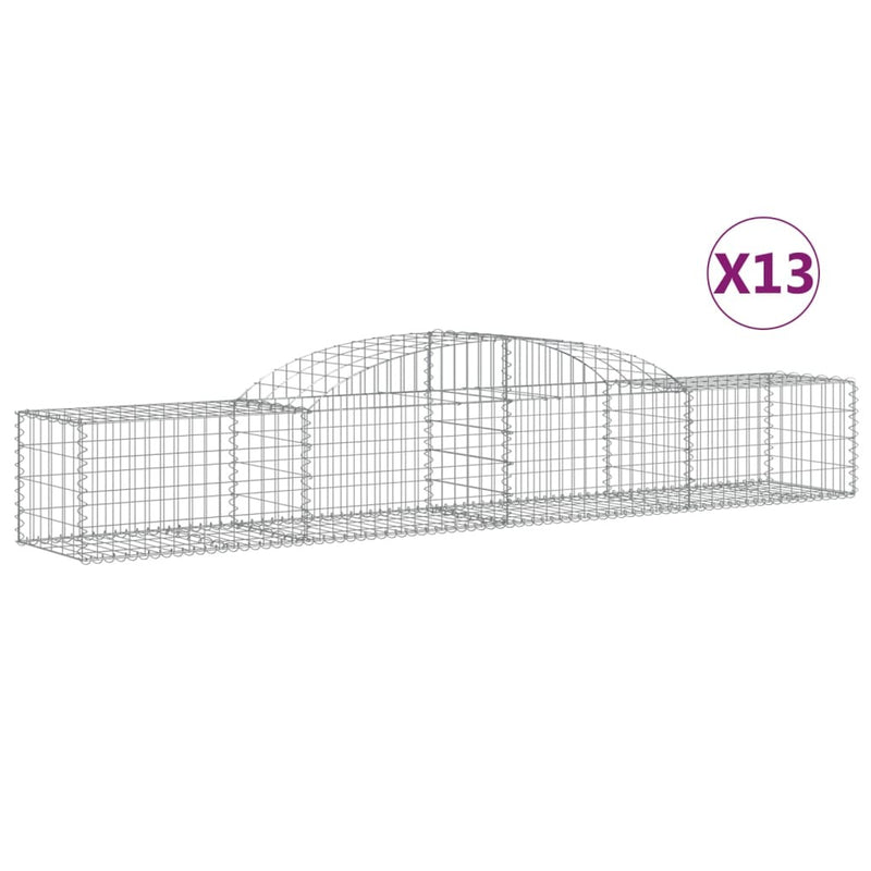 Arched Gabion Baskets 13 pcs 300x50x40/60 cm Galvanised Iron