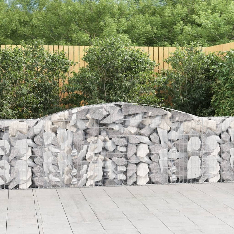 Arched Gabion Baskets 6 pcs 400x30x100/120 cm Galvanised Iron