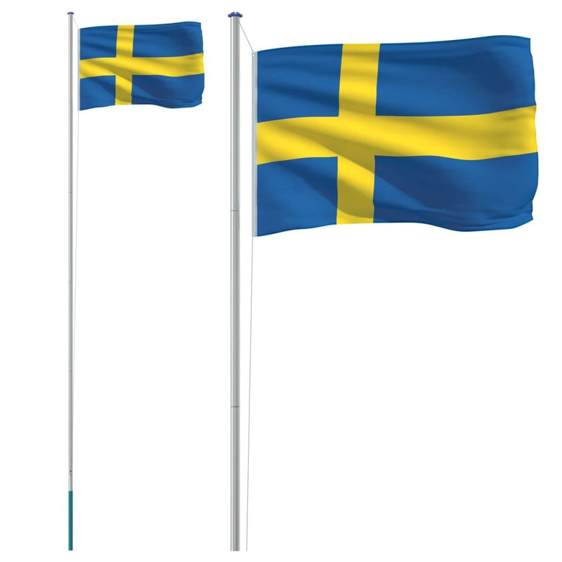 Sweden Flag and Pole 6.23 m Aluminium