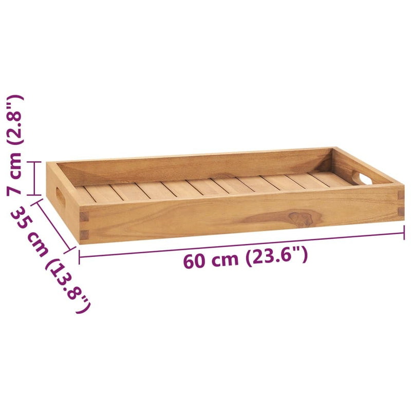 Serving Tray 60x35 cm Solid Teak Wood