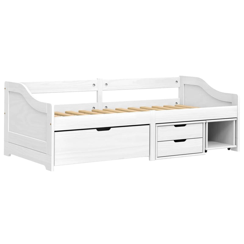 Day Bed with 3 Drawers without Mattress "IRUN" White 90x200 cm