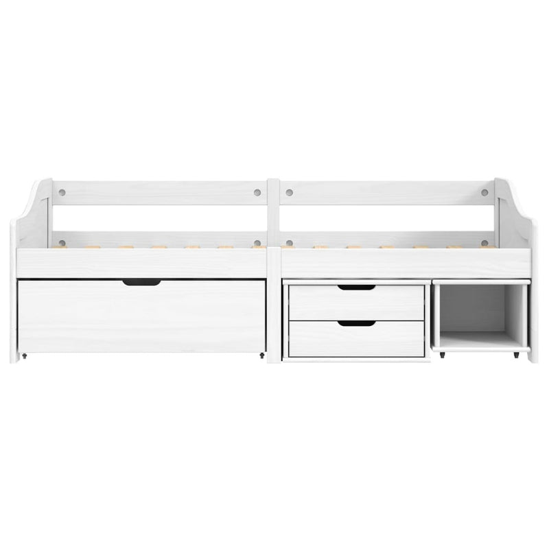 Day Bed with 3 Drawers without Mattress "IRUN" White 90x200 cm