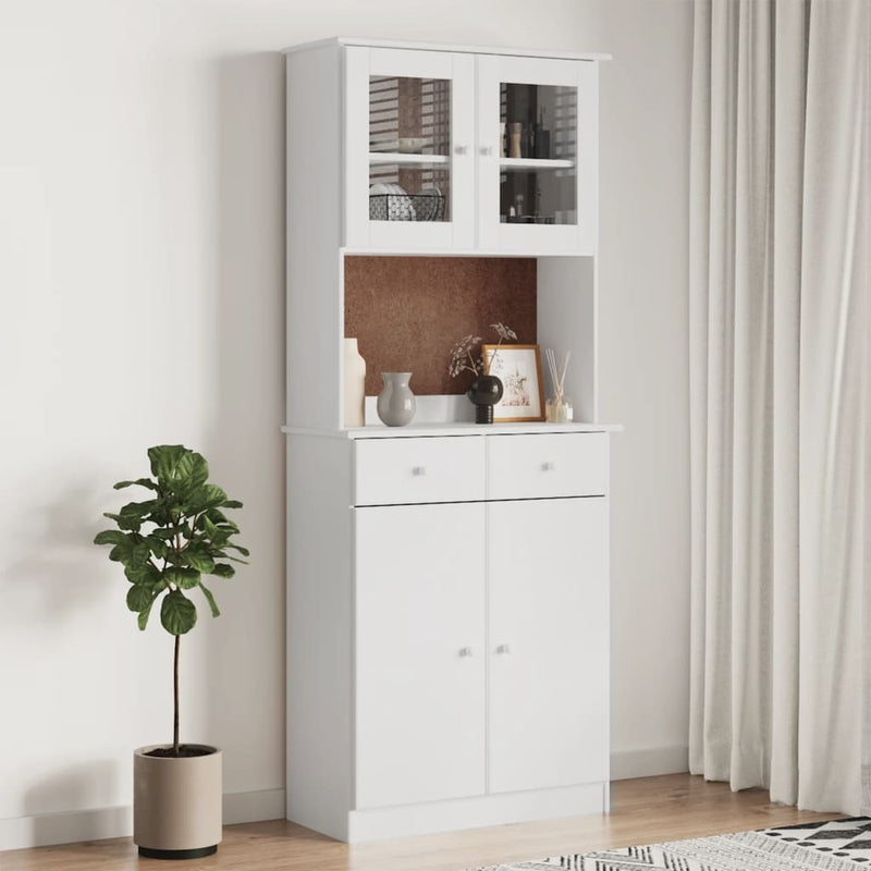 Highboard ALTA White 77x35x188 cm Solid Wood Pine