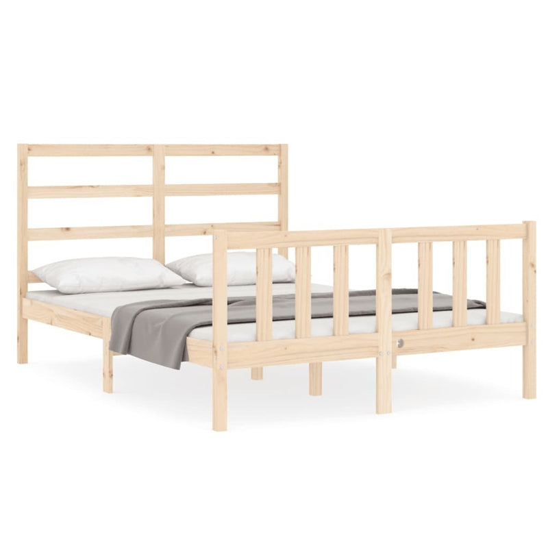 Bed Frame without Mattress 140x190 cm Solid Wood Pine