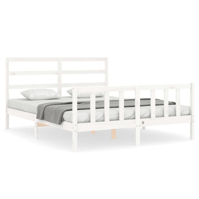 Bed Frame without Mattress White 160x200 cm Solid Wood Pine