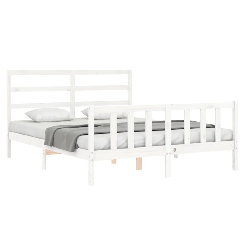 Bed Frame without Mattress White 160x200 cm Solid Wood Pine