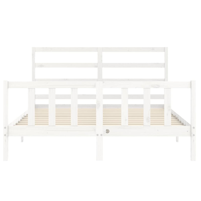 Bed Frame without Mattress White 160x200 cm Solid Wood Pine