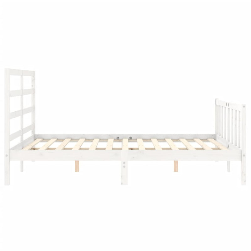 Bed Frame without Mattress White 160x200 cm Solid Wood Pine