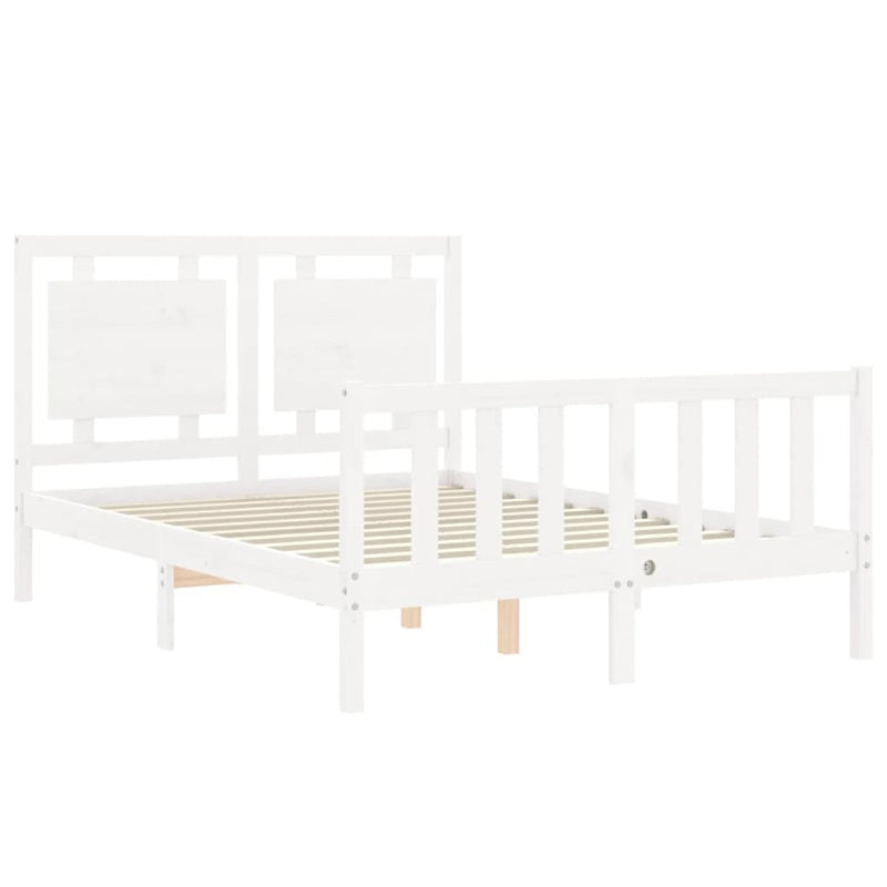 Bed Frame without Mattress White 120x200 cm Solid Wood Pine