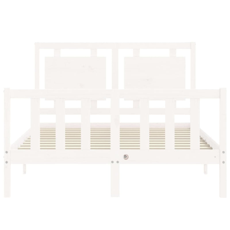 Bed Frame without Mattress White 120x200 cm Solid Wood Pine