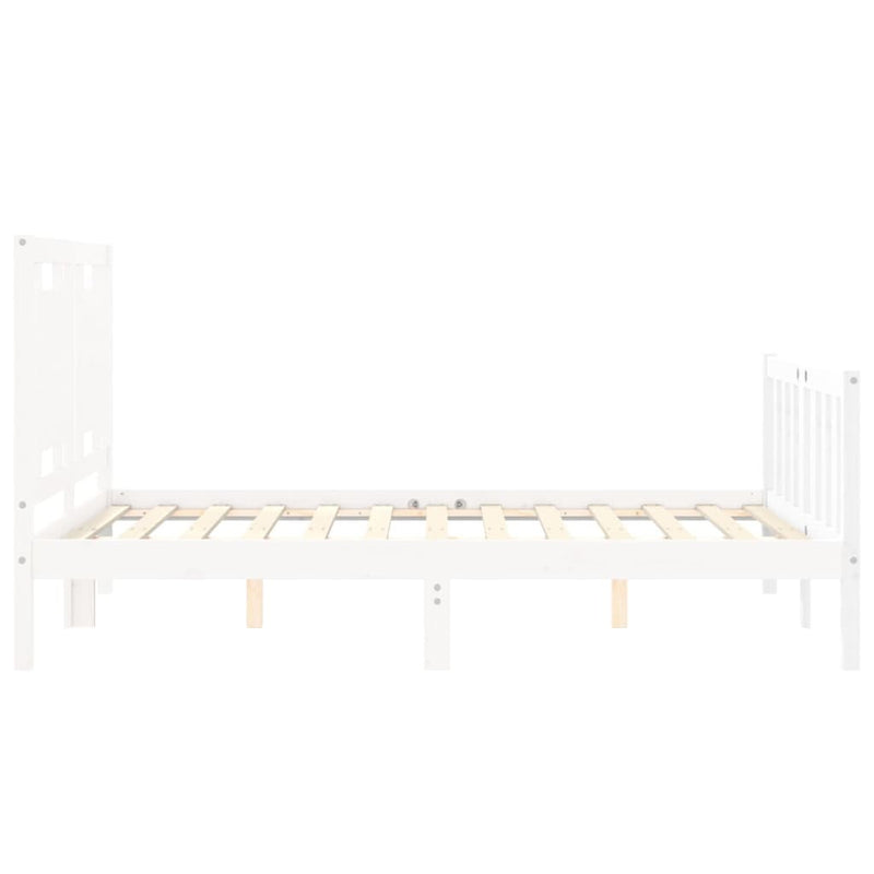 Bed Frame without Mattress White 120x200 cm Solid Wood Pine