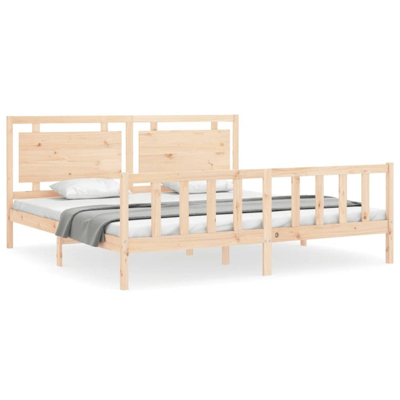 Bed Frame without Mattress 200x200 cm Solid Wood Pine