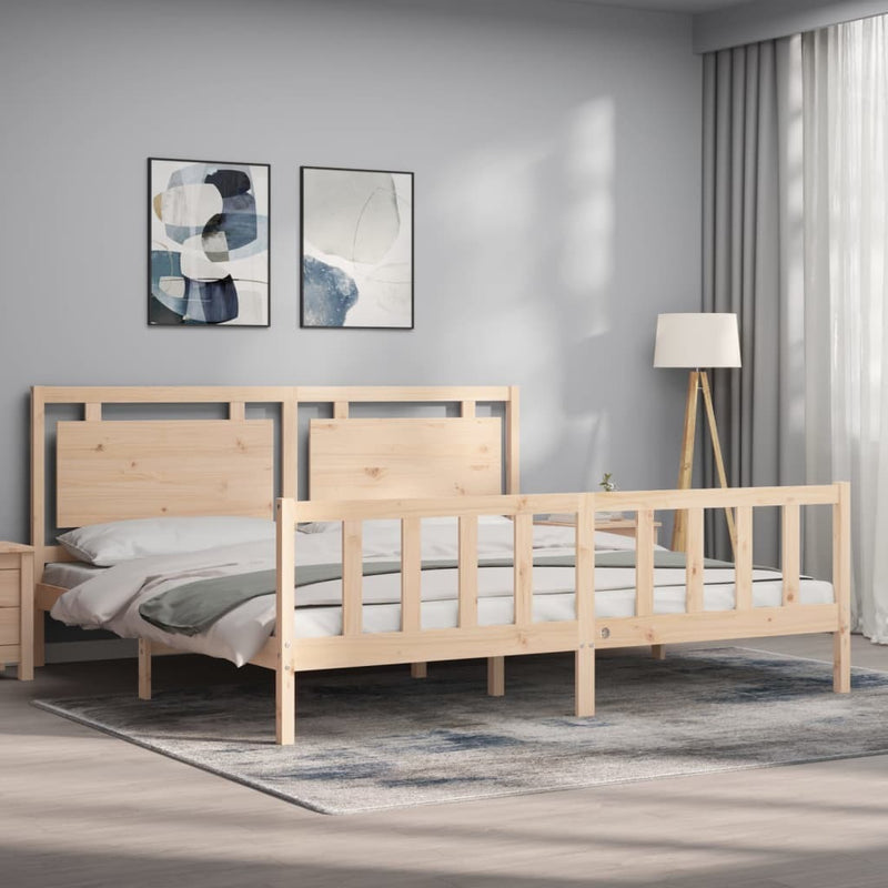 Bed Frame without Mattress 200x200 cm Solid Wood Pine