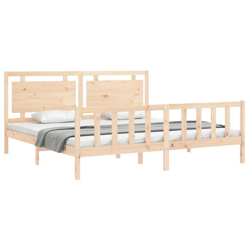 Bed Frame without Mattress 200x200 cm Solid Wood Pine