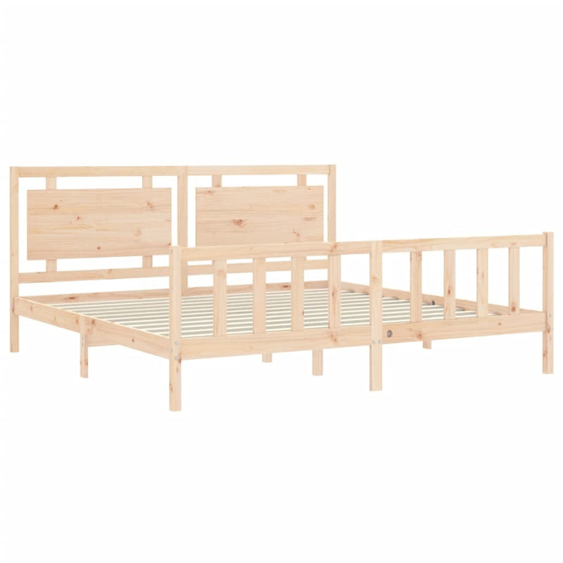 Bed Frame without Mattress 200x200 cm Solid Wood Pine