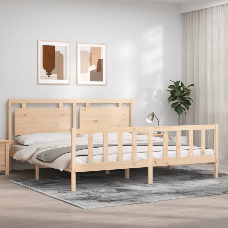 Bed Frame without Mattress 200x200 cm Solid Wood Pine