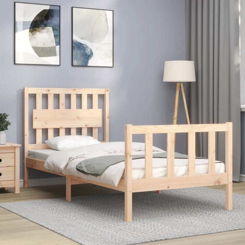 Bed Frame without Mattress Single Solid Wood Pine