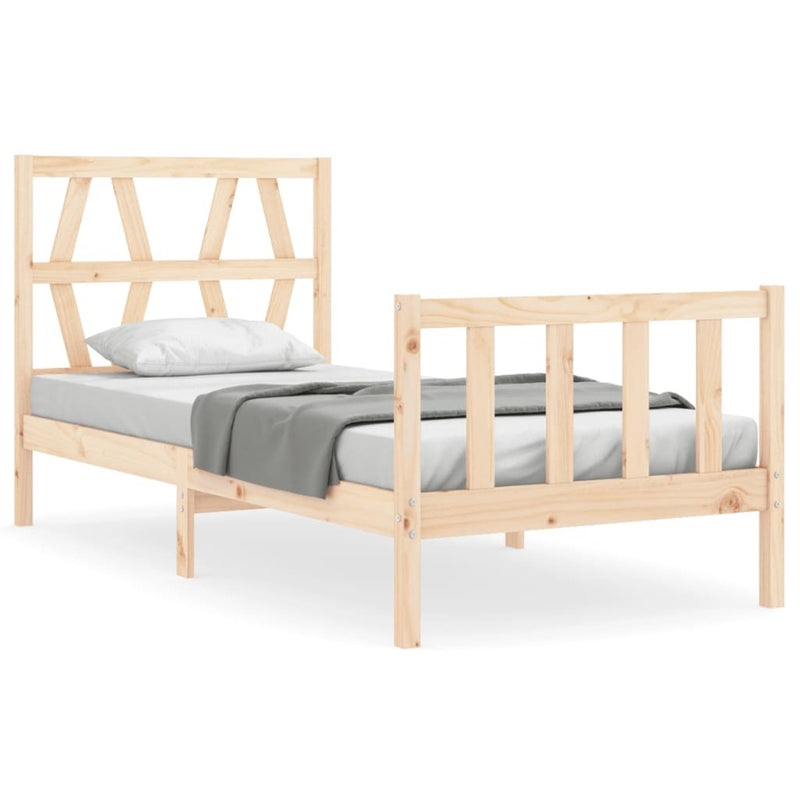 Bed Frame without Mattress 90x200 cm Solid Wood Pine