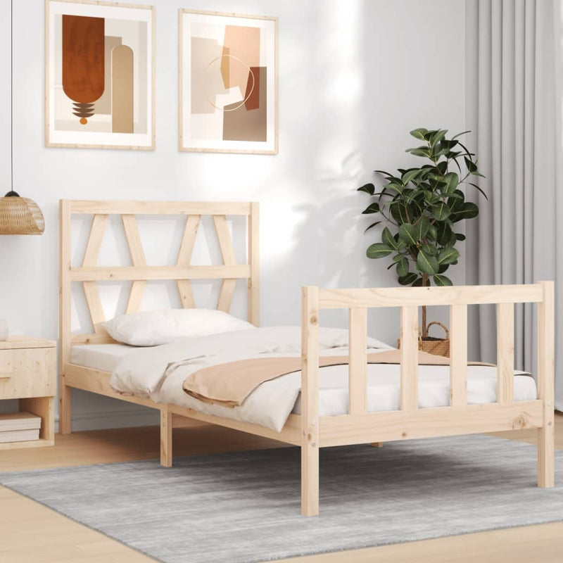 Bed Frame without Mattress 90x200 cm Solid Wood Pine