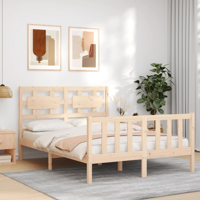 Bed Frame without Mattress 120x200 cm Solid Wood Pine