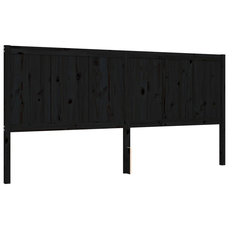 Bed Frame without Mattress Black 200x200 cm Solid Wood Pine