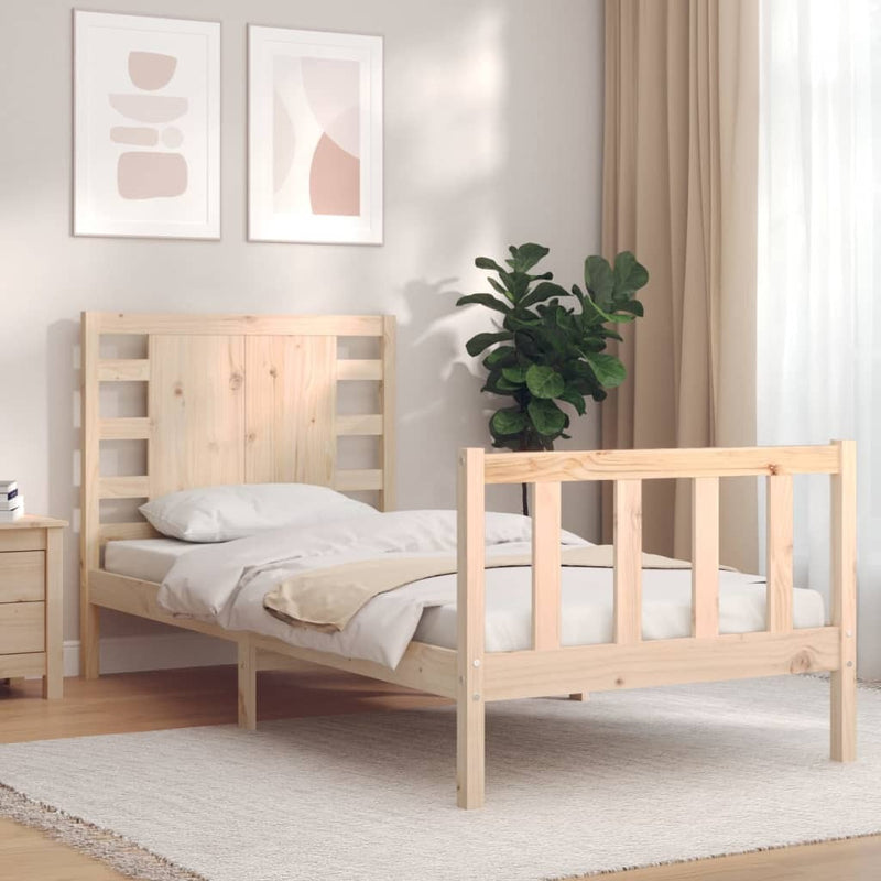 Bed Frame without Mattress 90x200 cm Solid Wood Pine