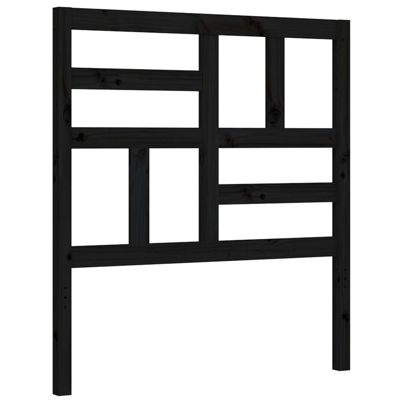 Bed Frame without Mattress Black Single Solid Wood Pine