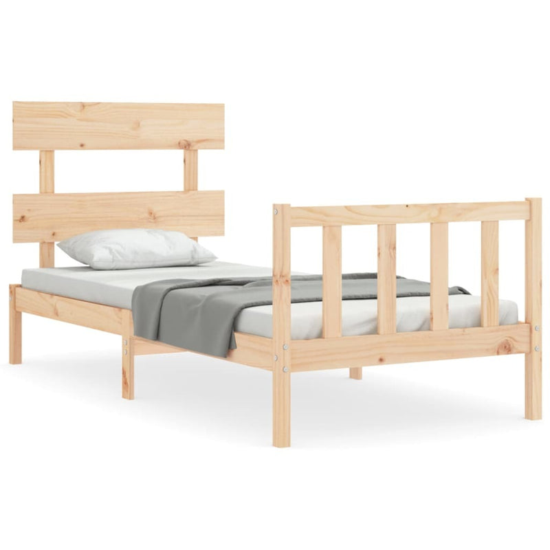 Bed Frame without Mattress 90x200 cm Solid Wood Pine