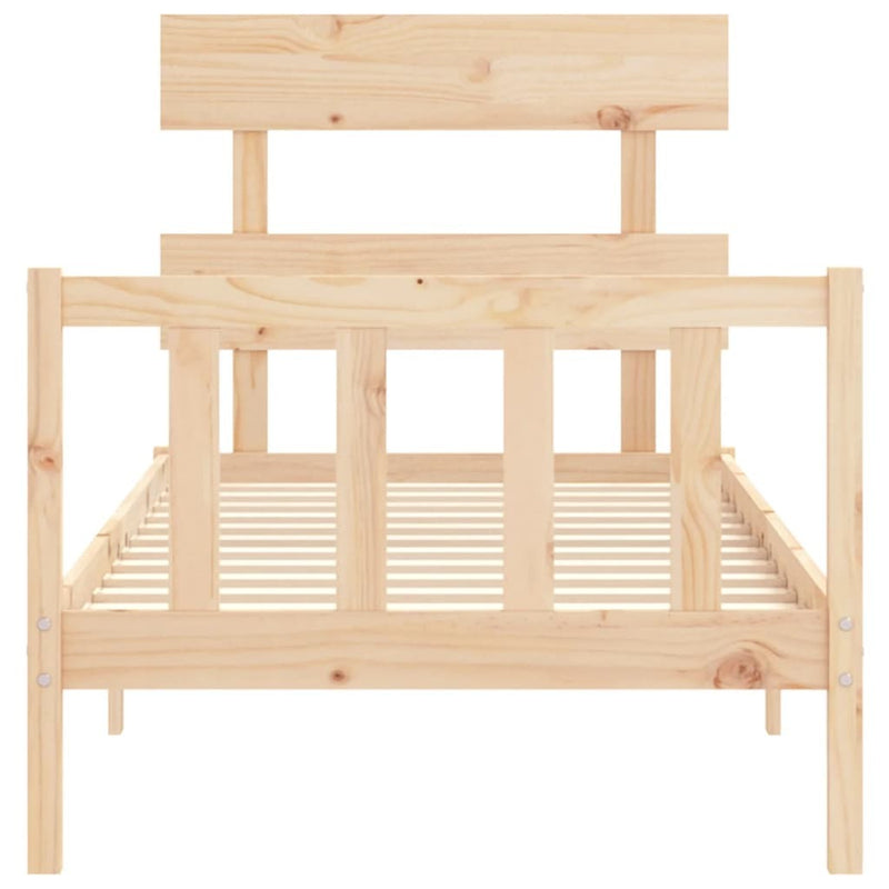 Bed Frame without Mattress 90x200 cm Solid Wood Pine