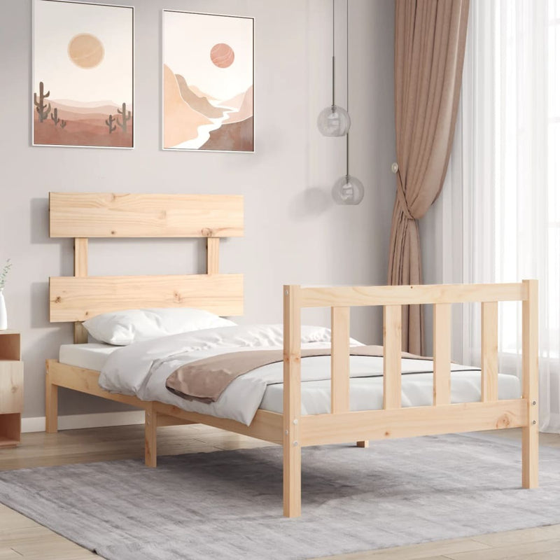 Bed Frame without Mattress 90x200 cm Solid Wood Pine