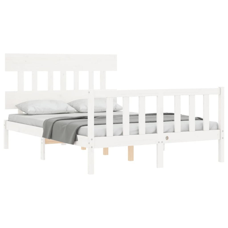 Bed Frame without Mattress White 140x190 cm Solid Wood Pine