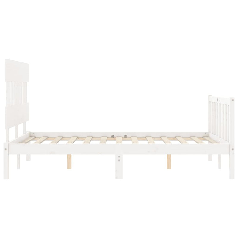 Bed Frame without Mattress White 140x190 cm Solid Wood Pine