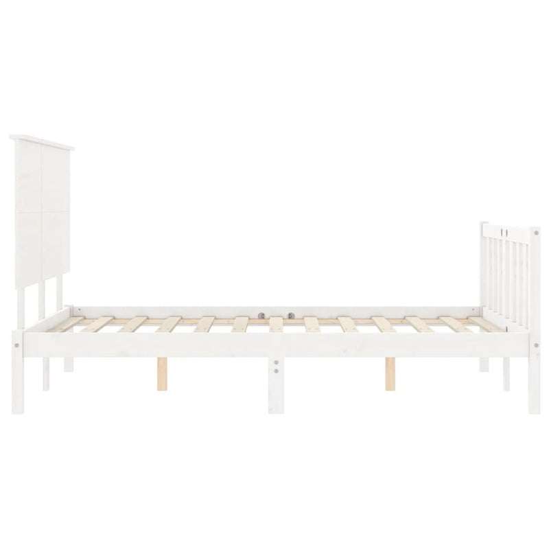 Bed Frame without Mattress White 140x190 cm Solid Wood Pine