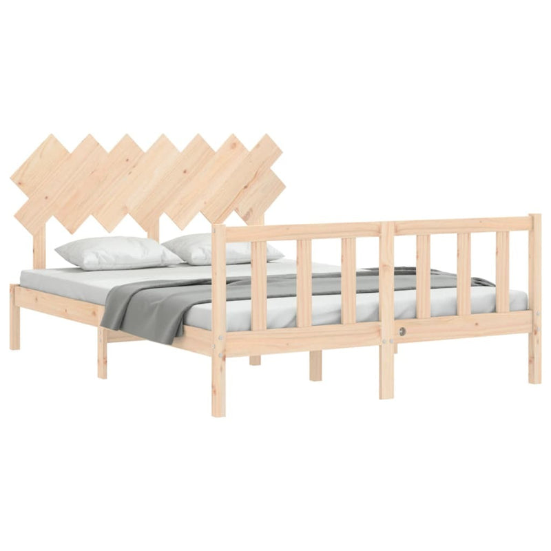 Bed Frame without Mattress King Size Solid Wood Pine