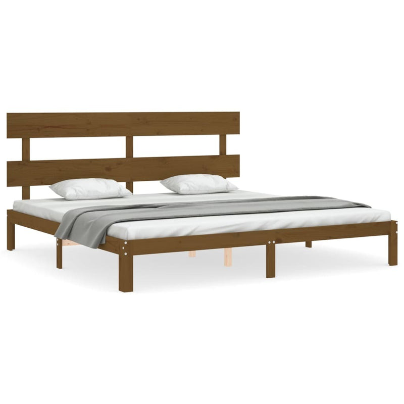 Bed Frame without Mattress Honey Brown 200x200 cm Solid Wood Pine