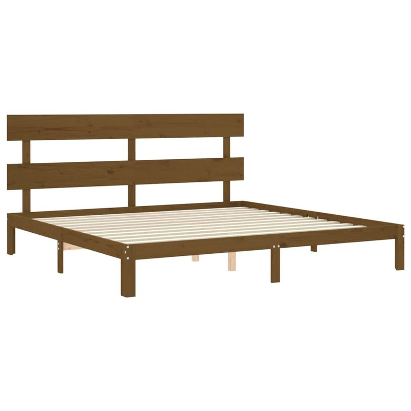 Bed Frame without Mattress Honey Brown 200x200 cm Solid Wood Pine