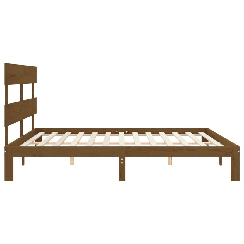 Bed Frame without Mattress Honey Brown 200x200 cm Solid Wood Pine