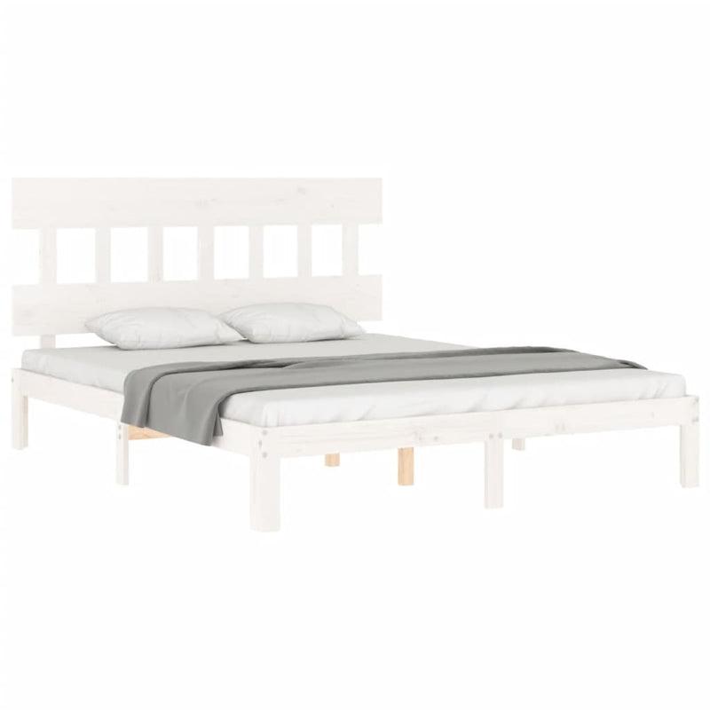 Bed Frame without Mattress White 160x200 cm Solid Wood Pine