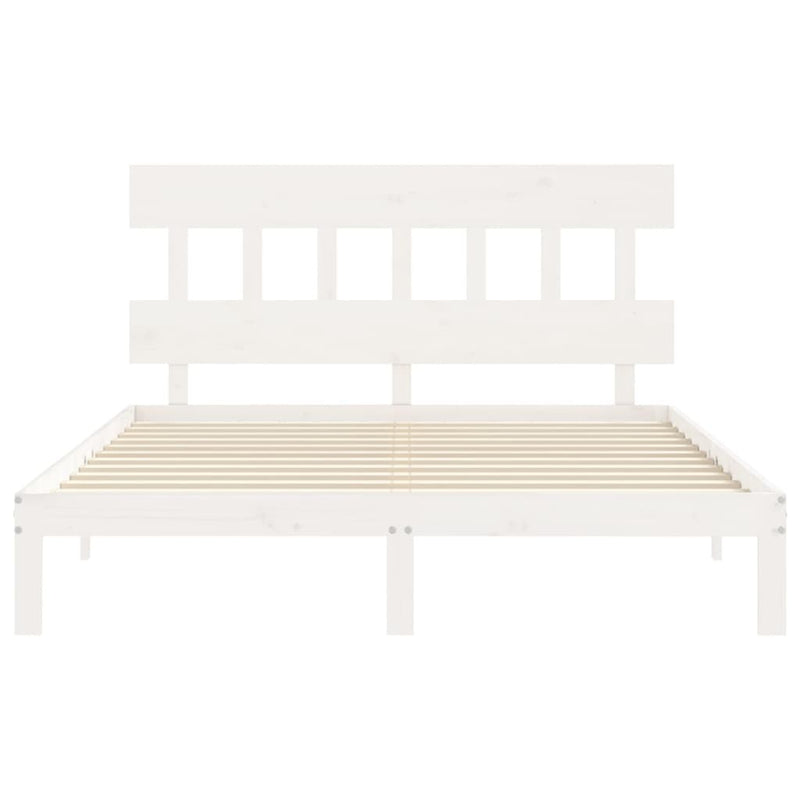 Bed Frame without Mattress White 160x200 cm Solid Wood Pine