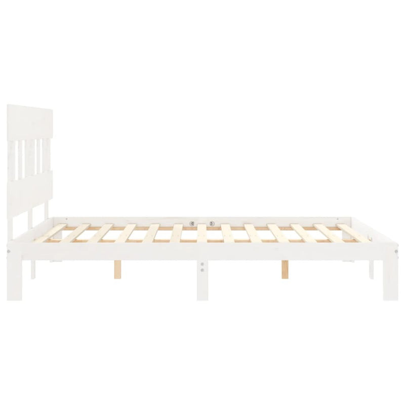 Bed Frame without Mattress White 160x200 cm Solid Wood Pine