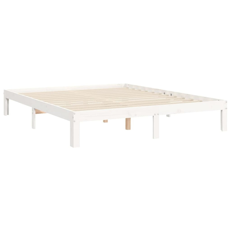 Bed Frame without Mattress White 160x200 cm Solid Wood Pine