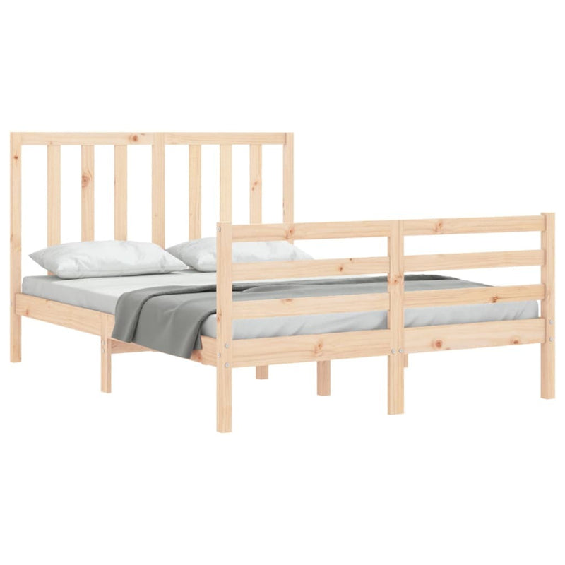 Bed Frame without Mattress Double Solid Wood Pine