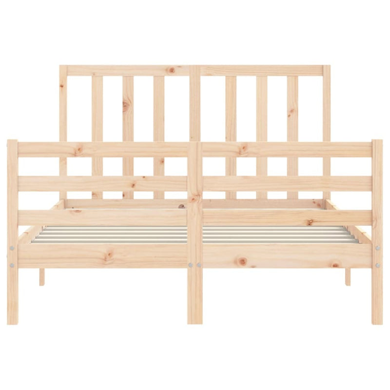 Bed Frame without Mattress Double Solid Wood Pine