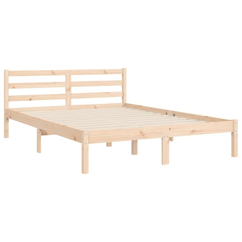 Bed Frame without Mattress Double Solid Wood Pine