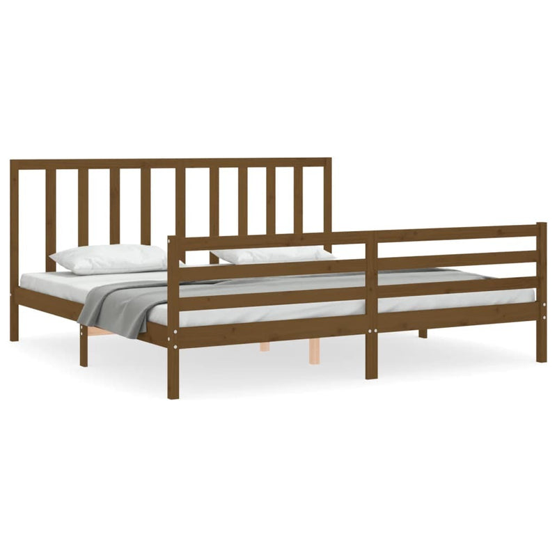 Bed Frame without Mattress Honey Brown 200x200 cm Solid Wood Pine