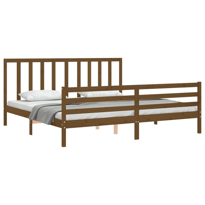 Bed Frame without Mattress Honey Brown 200x200 cm Solid Wood Pine