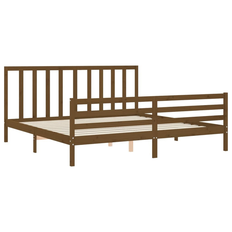 Bed Frame without Mattress Honey Brown 200x200 cm Solid Wood Pine